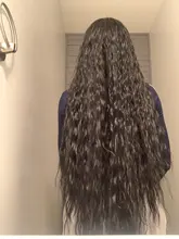 Peluca natural de cabello sintético para mujeres negras, pelo largo de onda de agua de 42 pulgadas, fibra de alta temperatura, Rubio, degradado, marrón