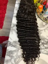 Pelucas rizadas de cabello humano de 30 pulgadas, pelo 13x6 con rizos profundos, onda de encaje, de cabello humano, brasileño, sin pegamento, nudos blanqueados pre-arrancados, para mujeres negras