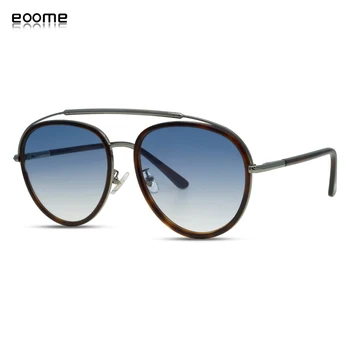 

eoome Original Design High Quality Man Women Vintage Oval Shape Sunglass Driving Yellow Lens