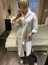 Sundress Long-Shirt Lapel-Neck Loose ZANZEA Vestido Casual Elegant Women Autumn Plus-Size