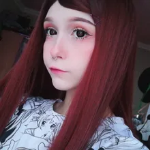 LOUIS FERR-pelucas sintéticas de pelo largo ondulado para mujeres negras, ombré, vino tinto, con flequillo, pelo resistente al calor, estilo africano y americano