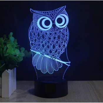 

3D LED decorative lamp night light table lamp mini with many colors owl owl