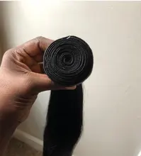 Mechones de cabello humano postizo liso brasileño, extensiones de cabello humano virgen sin procesar, Color Natural, hueso, 30 y 40 pulgadas