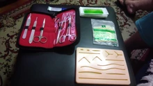 Kit de entrenamiento de sutura quirúrgica, herramienta para operar la piel, Práctica de sutura, modelo de almohadilla de entrenamiento, tijeras de aguja, equipo de enseñanza