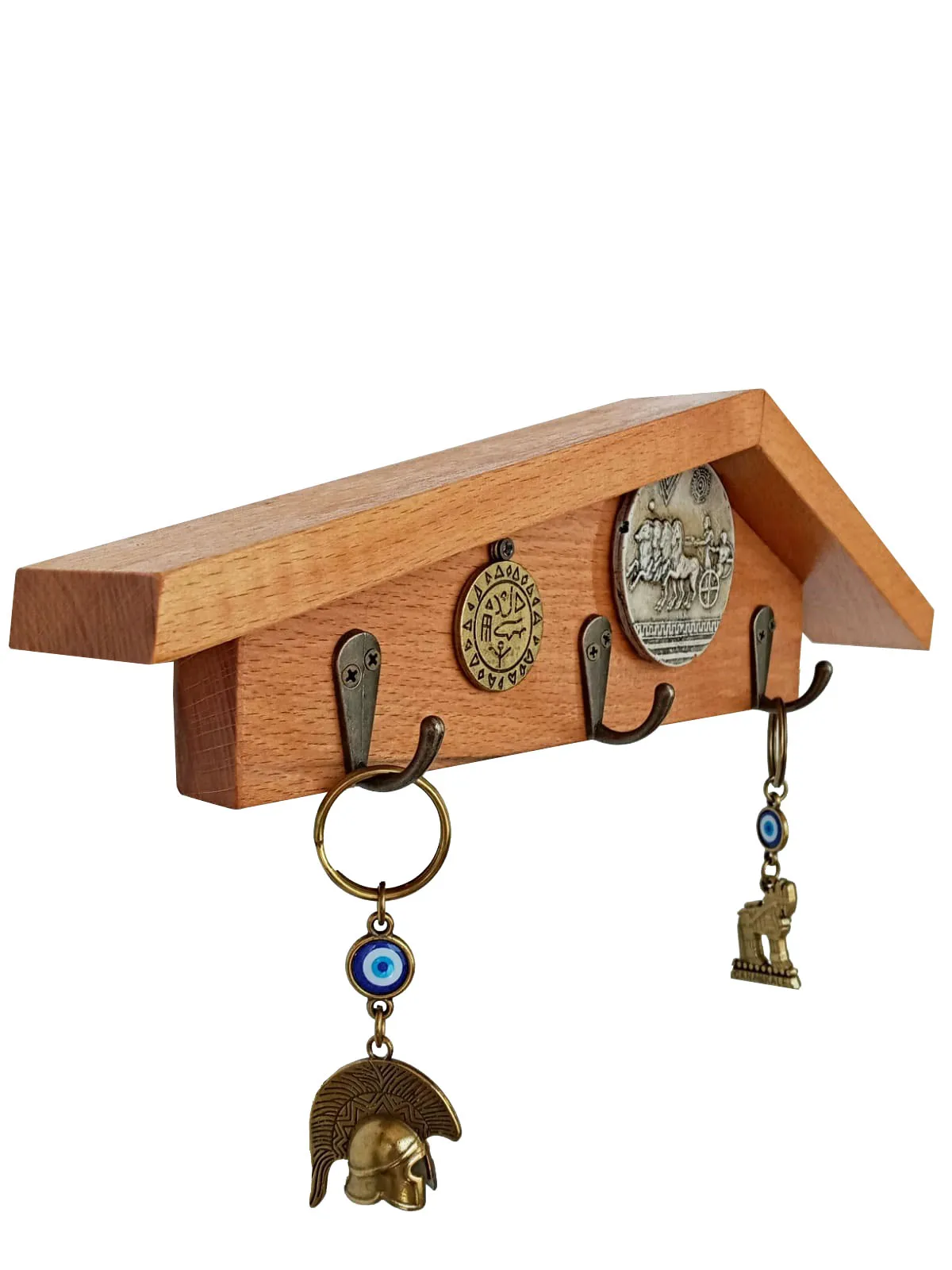 

Trojan Authentic Key Hanger 12 "X4" in Beech Tree