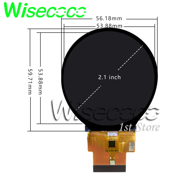Wisecoco 2.1インチ丸型LCDスクリーン静電容量式タッチパネル 480x480
