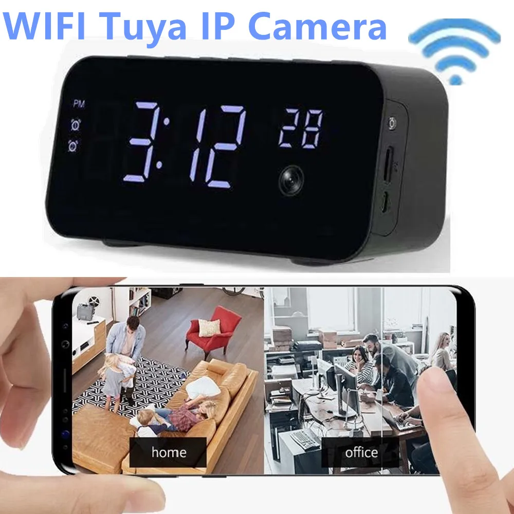 Wifi Camera HD 1080 P WiFi Tuya Hidden Camera Alarm Clock Night Vision