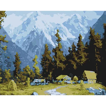 

Hs0116 set for drawing by numbers 'village in horab' 40*50 cm