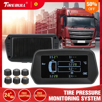 

For Truck Car TPMS Tire Pressure Monitoring System 12Bar 6PCS External Sensor LCD Color Screen Monitoring Tire Pressure Range