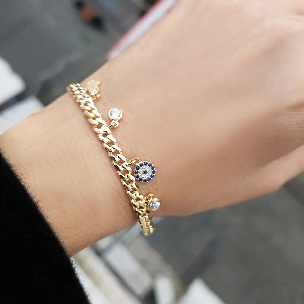 

Vaoov 925 Sterling Silver Fatman's Hand Cuff Bracelet with Evil Eye Stone