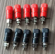 Amplifier Terminal Post Connector-Binding Jack-Mount Banana-Plug Black JS-910B 5-Red-5