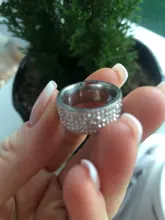 Anillo de acero de estilo Retro Vintage para mujer, joyería de 5 fila de cristales transparentes, anillos de boda de compromiso de acero inoxidable a la moda, gran oferta
