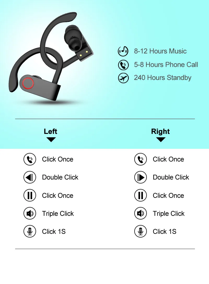 TWS Bluetooth 5.0 Earphone 9D Stereo Wireless Earbuds CVC Noise Reduction Waterproof Headphone Sport Wireless Hedasets With Mic (2)