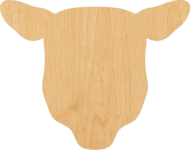 

Sheep Head Wooden Laser Cut Out Shape - Great for Crafting - Hobbyist - D.I.Y. Projects