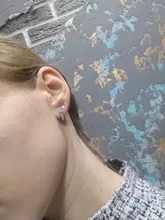 MloveAcc 100% Plata de Ley 925 auténtica joyería de las mujeres de moda lindo pequeño claro CZ Stud pendientes regalo para las niñas adolescentes Dama