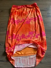 Faldas de estilo informal bohemio para mujer, faldas de cintura alta con estampado Floral, color Naranja, a media pierna, para playa, fiesta y vacaciones
