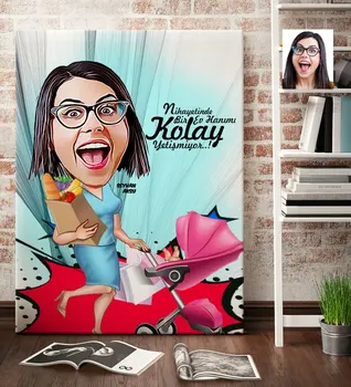 

Personalized Housewife Cartoon Canvas Table (70x100 cm.) 1