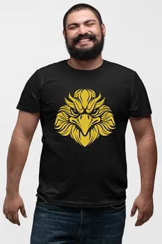 

Angemiel Wear Yellow Eagle Black Men 'S Cotton Big Size T-Shirt