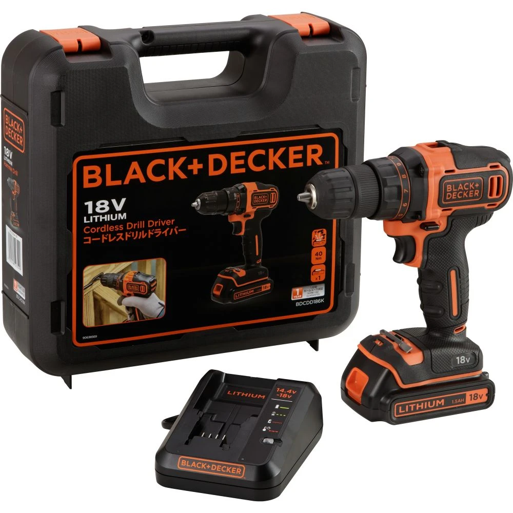 Taladro Inalámbrico, destornillador Black + Decker bdcdd186k1b qw, V, 11 instalación cu. Herramientas de construcción y reparación, 0 360/0 1400 rpm, 17,5/40 nm, L, herramienta eléctrica para el hogar| | - AliExpress