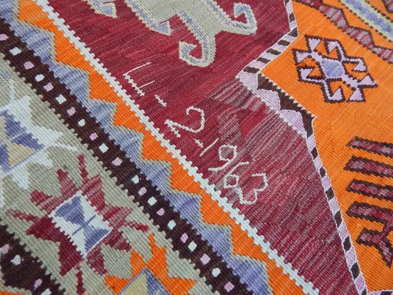 Винтажный английский анатолийский тканый ковер 5'5'' X 12'6''