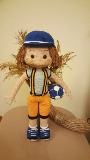 Amigurumi Boy-Footballer Boy-Amigurumi Doll Toy-Crochet Stuffed Animals-for Baby-for Decor-Handmade Knitting-Birthday