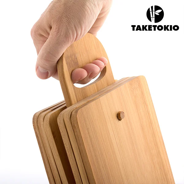 TakeTokio бамбуковый Набор разделочных досок с основанием(7 шт