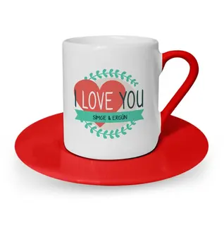 

Personalized Valentine 'S Day Themed Red Turkish coffee Cup-40