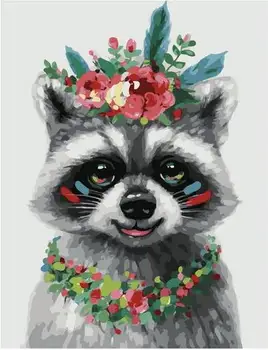 

Painting by numbers PK 72029 spring raccoon 40*50 exclusive