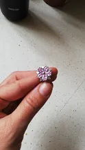 Anillo de compromiso de circón con forma de flor para mujer, sortija de boda rosa de Color plateado, regalo de joyas de fiesta