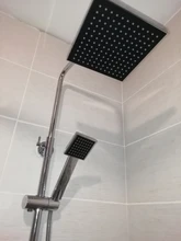 Shower-Mixer Faucet Wall-Mount Bath Rainfall Uythner Chrome/black Spout with Rotate-Tub