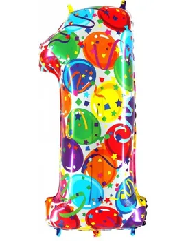 

Balloon Number 1 of 100cm Party-Foil Polyamide-G85941