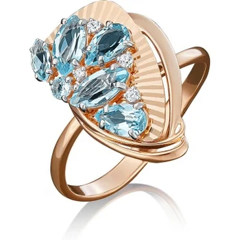 

Yuz platinum ring with Topaz and cubic zirconia in red gold