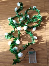 Flower Led Lights Garland-Decor Battery-Powered Fairy-String Rose Party Wedding-Valentines