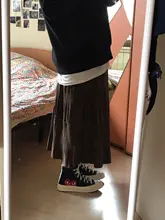 OHRYIYIE-Falda plisada de terciopelo para mujer, falda larga Vintage de Color liso, elegante, de cintura alta, para Otoño e Invierno