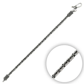 

KUTAYDAN 925 Sterling Silver 4mm King Chain Bracelet