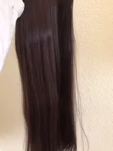MERISI-extensiones de cabello sintético para mujer, 5 Clips, pelo largo recto, pelo falso, color negro