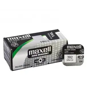 

Pilas de boton Maxell bateria original Oxido de Plata SR41W 1.55V blister 5X Uds