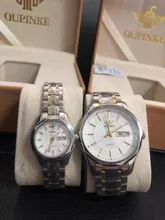 Swiss OUPINKE-reloj mecánico automático para parejas, pulsera a juego, regalos de San Valentín