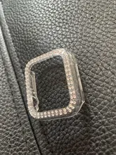 De moda doble diamante PC parachoques para Apple Watch serie SE 6 5 4 3 2 40mm 44mm 38mm 42mm para iWatch proteger marco