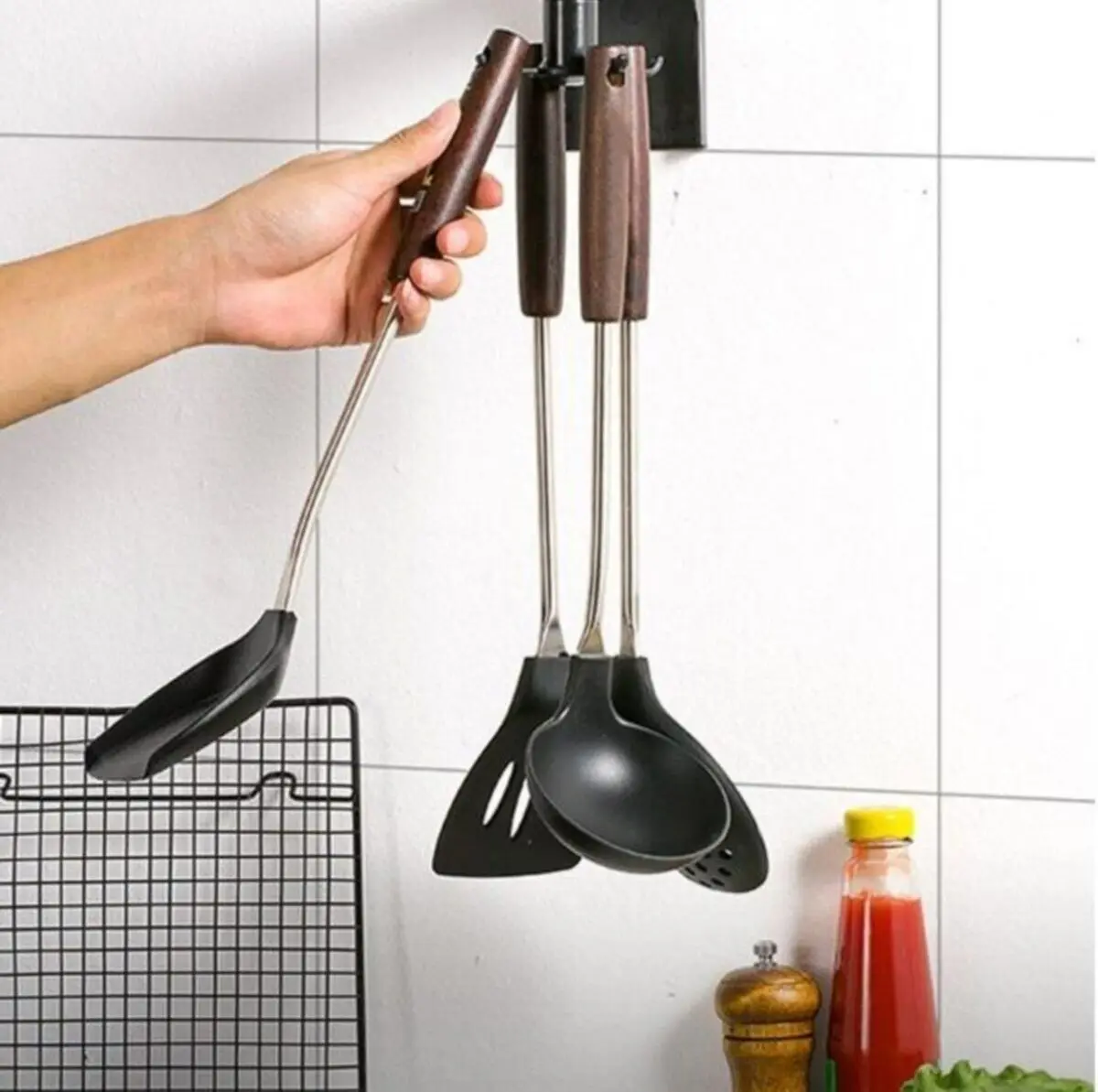 Black Hooks for Bathroom Kitchen Hanger Stainless Steel Wall Hook Towel Hook Robe Bathroom Hardware Home Decoration