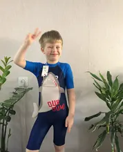 Julysand-bañador de una pieza para niños, traje de baño de una pieza con estampado de dibujos animados de tiburón UPF 50 +, traje de baño de gama alta para niño