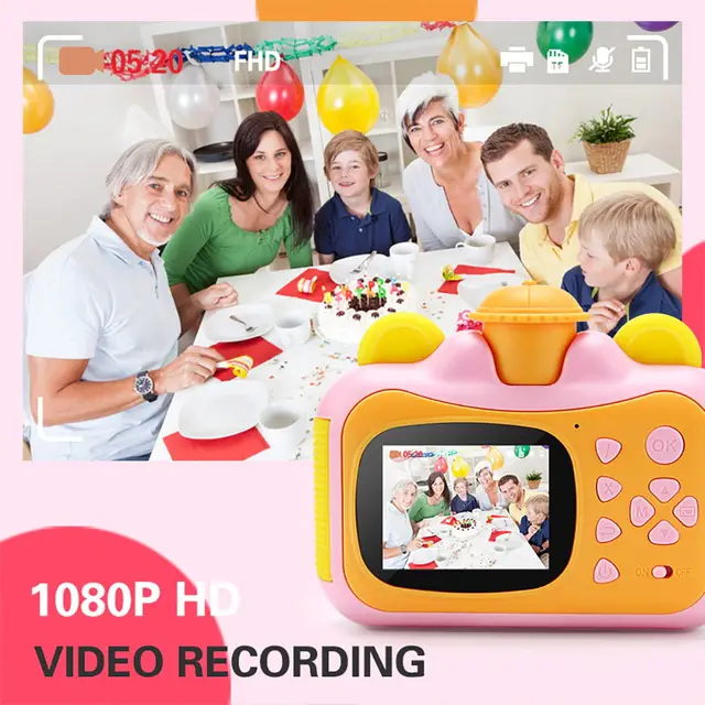 Kids Camera Instant Print Camera for Children 1080P HD Video Photo Camera Toys with 32GB Card 5