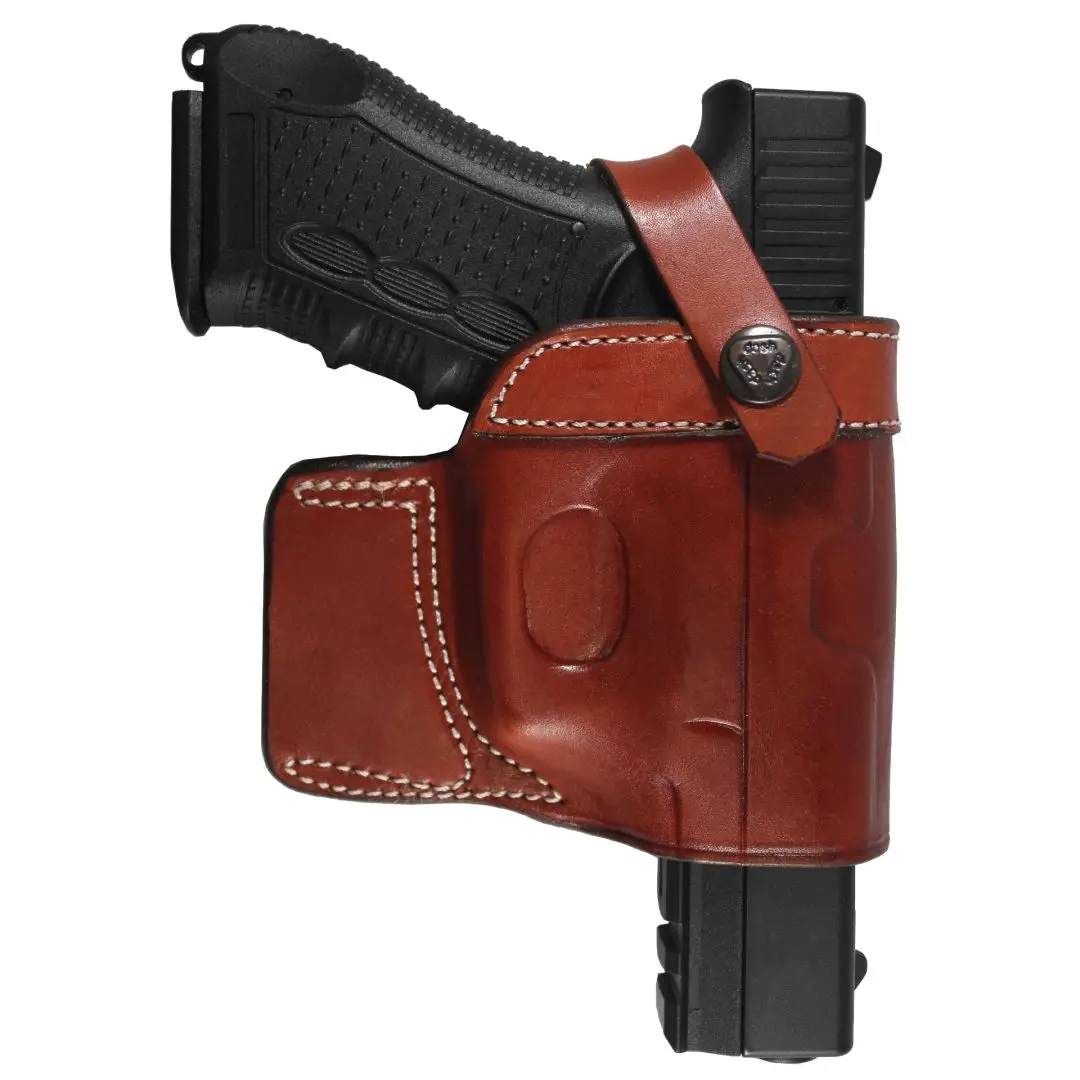 YT HOBBY Glock 26/27/28/33/39 Real Leather With Retention Strap OWB Carry Fast Draw Handmade pistol Firearm Gun Holster Pouch | Спорт и