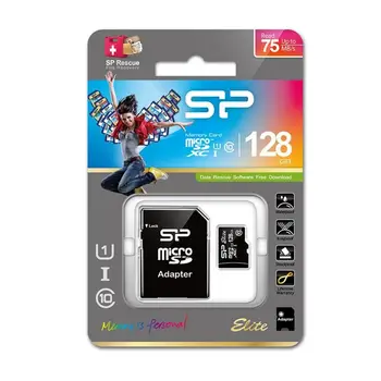

Memory card 128GB microSDXC Silicon power Class10 sp128gbstxbu1v10sp + adapter card reader