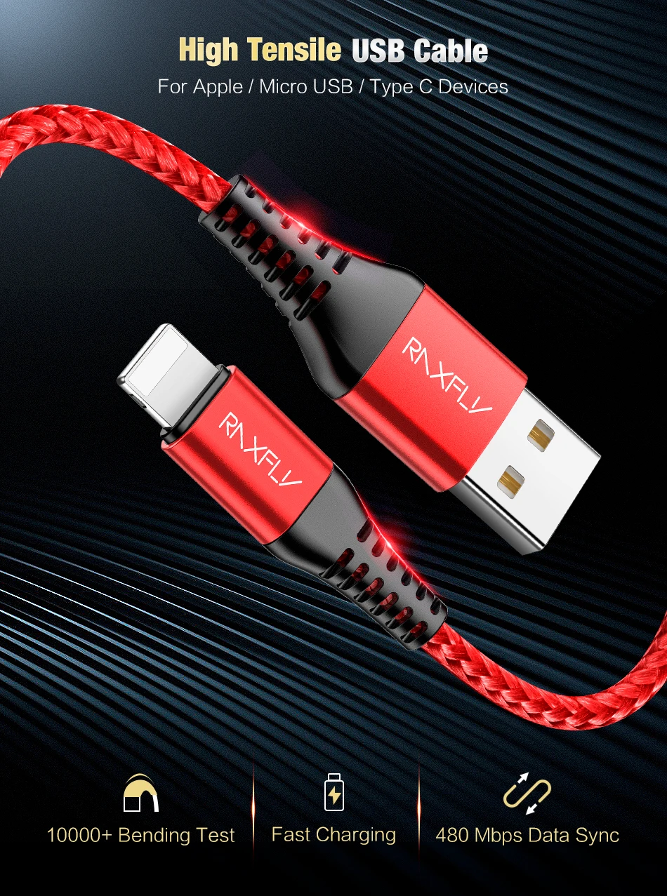 USB raxfly type-C кабель для Xiaomi Redmi Note 8pro USB C кабель для мобильного телефона Быстрая зарядка для iPhone samsung type C USB C кабель