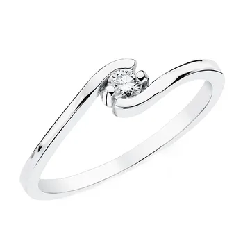 

White gold solitaire brilliant 18k 0,100ct. [AB3686]