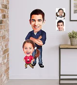 

Personalized Dad Girl Caricature Of Wall Sticker (50x70cm) 1