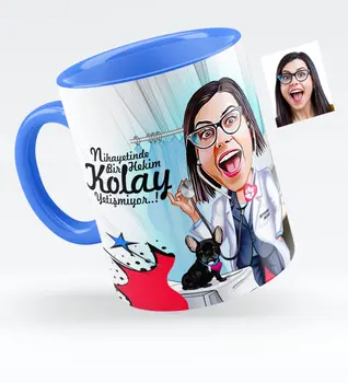 

Personalized Women 'S Veterinarian Caricature Of Blue Mug cup-1