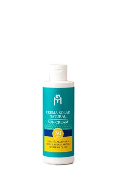 

Organic MONTROS COSMETICS NATURAL sun cream with Argan and olive oils, ALOE VERA, shea butter and skirmish extract SPF30