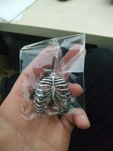 Collar de pecho anatómico para hombre, jaula de costilla humana, esqueleto colgante, moda novedosa, joyería de biología médica Vintage para hombre 2019